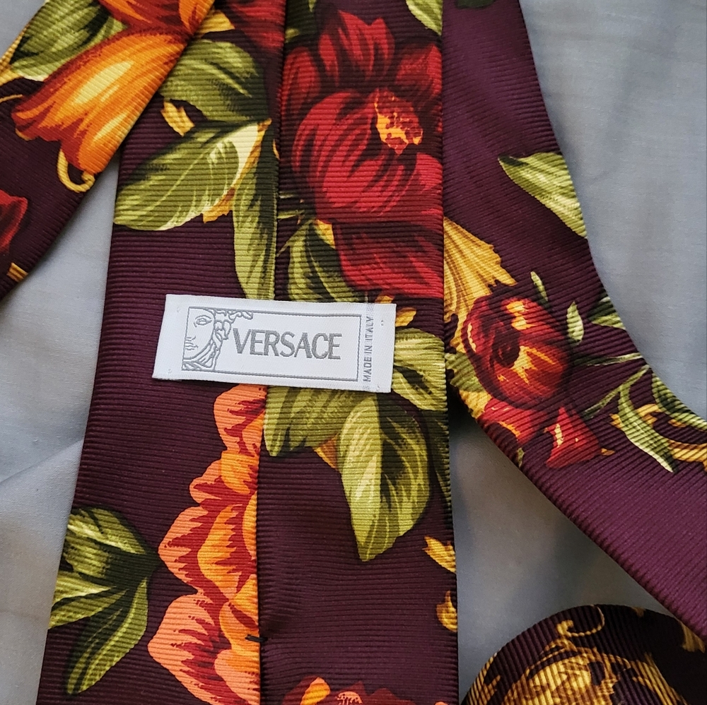 Vintage Versace Floral print men's tie
